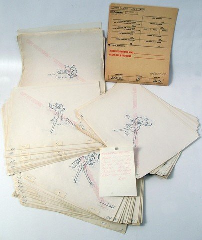 Bambi Original Studio Cell Copies & Original Timing: It is always exciting when we get a glimpse into the magical lost art of the original "Grand Old Men" who literally invented the language of animation and were responsible for some of the greatest ani