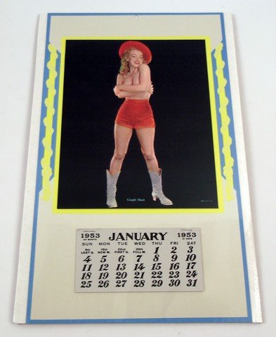 Marilyn Monroe Caught Short Original Litho Pinup 1953: One of the true rare and collectable early Marilyn Monroe Pinup Calendars. This is an original 1953 Litho Calendar, known as "Caught Short", photographed by the legendary Laszlo Willnger and created f