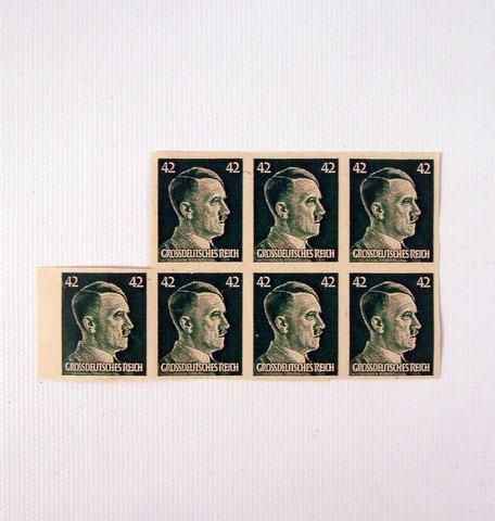 Valkyrie Grossdeutsches Stamp Props: "Valkyrie" (2008) was the Tom Cruise, Bill Nighy starring historical drama about the attempt by renegade Germany officers to assassinate Hitler. These are a set of seven screen used reproductions of t