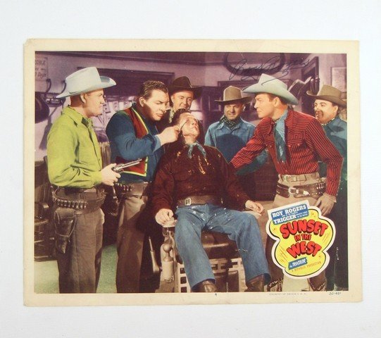 Sunset In The West Roy Rogers Signed Original Lobby: Sunset In The West Roy Rogers Signed Original Lobby Card