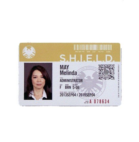 Agents of S.H.I.E.L.D. Melinda May (Ming-Na Wen): Agents of S.H.I.E.L.D. Melinda May (Ming-Na Wen) Security Photo ID Prop - From the hit series based on the Marvel comic "Agents of S.H.I.E.L.D." (2013), this is a screen used "S.H.I.E.LD." (which stan