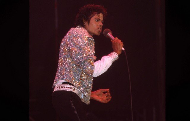 Michael Jackson Concert Photo & Copyright From Victory: Michael Jackson taking front row and center during his Victory Tour with his brothers circa 1984. These photos were commission by Joe Jackson, father, founder and early manager of his children, Michae