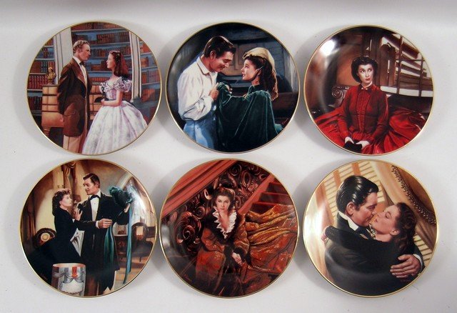 Gone With The Wind First Issue Turner Entertainment: Gone With The Wind First Issue Turner Entertainment Collector Plates - From Turner Entertainment, a set of Limited Edition Collector's Plates by artist Paul Jennis in honor of "Gone With The Wind". Cr