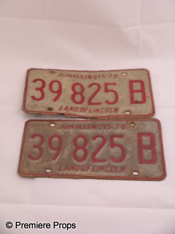 Blues Brothers Illinois Plates #4: From the set of 'The Blues Brothers', the 1980 musical comedy starring John Belushi and Dan Aykroyd. These vintage license plates were used in the production, which wrecked 103 cars while filming. The