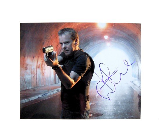 24 Jack Bauer Kiefer Sutherland Signed Production Photo: 24 Jack Bauer Kiefer Sutherland Signed Production Photo - From one of the most innovated TV Series in history, the long running "24" (2001-2010) comes this production photo of Jack Bauer, singed by Ke