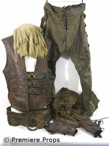 Underworld: Rise of the Lycans Raze (Kevin Grevioux): Raze's (Kevin Grevioux) Body Double's brown leather vest with front metal buckles, brown leather trousers, brown leather belt with circular buckle, 2 brown leather gauntlets, brown leather boots with