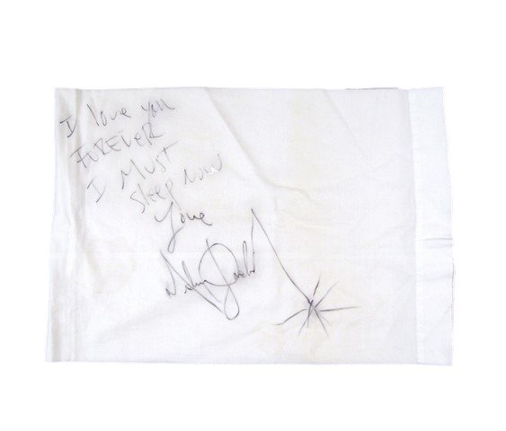 Michael Jackson Signed George V Hotel Paris Pillow Case Mar 28