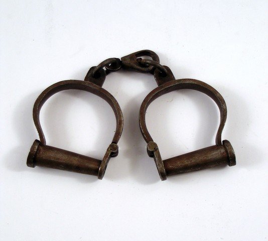 Back To The Future Handcuffs Movie Props: From the hugely popular Back to the Future feature film #3 comes these Western style studio aged production used handcuffs. A very collectible movie prop to own from this franchise.