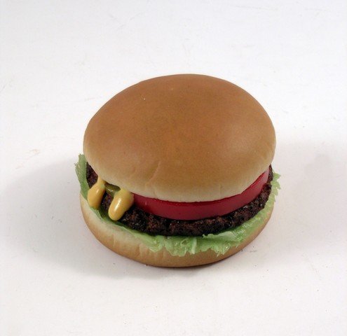 Seinfeld Hamburger Prop: For over ten years we loved Jerry Seinfeld. From the show comes a prop hamburger direct from the set and used in the production. Measures . Approximately 4" in diameter.