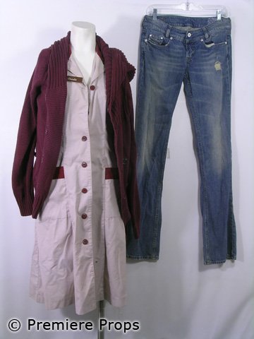 Legion Charlie (Adrianne Palicki) Movie Costumes: From Sony Pictures 2010 production of Legion comes Charlie's (Adrianne Palicki) hero screen worn dark red cotton knit with buttons hooded "Gap" sweatshirt (size XL), long grey with red collar short sl