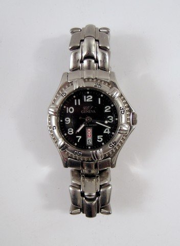 The Punisher Dante's Hero Watch Movie Props: The Punisher - Dante (Marc Macaulay) screen worn, hero, silver with black face 'Geneva' wristwatch.