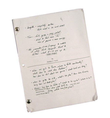 X-Men Origins Rare First Draft Screenplay With Studio: X-Men Origins Rare First Draft Screenplay With Studio Executive Notes - So much press is lavished on the creators of a film, that one forgets that these projects are financed by studios who have a ves