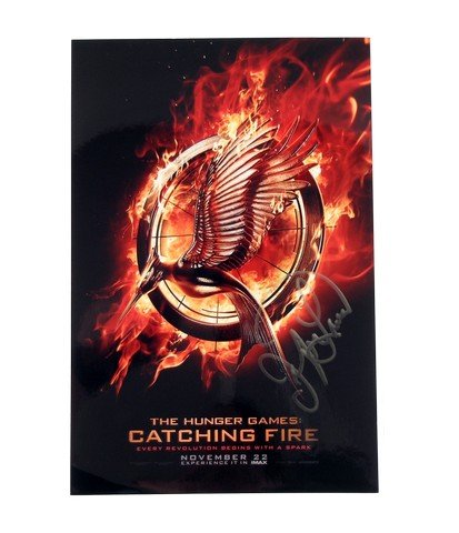 Jennifer Lawrence Signed Poster: Jennifer Lawrence signed The Hunger Games: Catching Fire (2013) mini poster. (approx. 8" x 12")