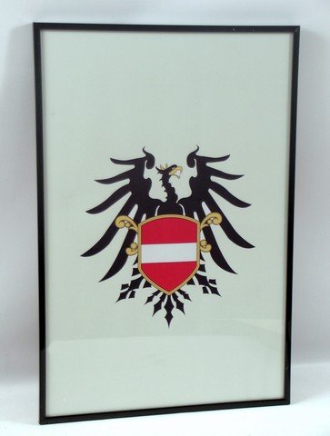 Woman in Gold Polish Movie Props: Woman in Gold (2015) - Screen used, hero, black glass framed Polish symbol. (approx. 24" x 16")