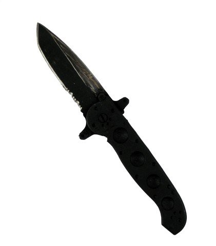 Falling Skies Season 4 Tom Mason (Noah Wyle) Knife: Tom Mason's (Noah Wyle) black combat folding knife with partially serrated blade and stylized black handle. Blade has been special-effects painted to appear battle-weary. Made of rubber. Approx. 9" lo