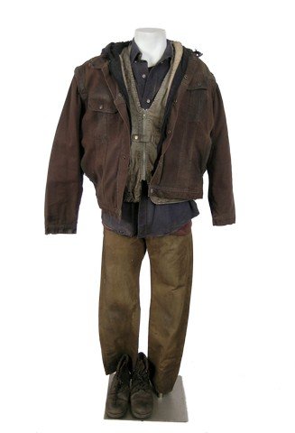 Falling Skies Season 5 Marty (Todd Weeks) Movie: Season 5, Episodes 5 through 10 (Series Finale) - Marty's (Todd Weeks) screen worn, distressed brown cotton with zip off arms and black hoody and placket zipper front "Dakota" jacket, beige zipper fro