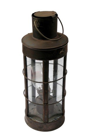 Harry Potter and the Sorcerer's Stone Lamp Movie Props: Harry Potter and the Sorcerer's Stone (2001) - Antiquely designed metal and glass lantern, aged for production on the set. (approx. 12" tall)