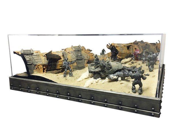 Halo 3 Believe Campaign Diorama Sections Large Display: Halo 3 (2007) - This impressive large display of miniatures was created for the award winning advertising campaign "Believe" for the launch of the videogame Halo 3. This model was part of the colossal