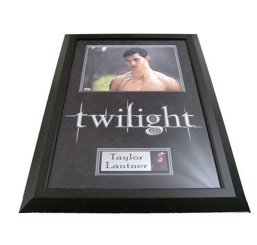 Twilight Taylor Lautner Autographed Photo: Twilight Taylor Lautner framed autographed photo. (approx. 32" x 22")