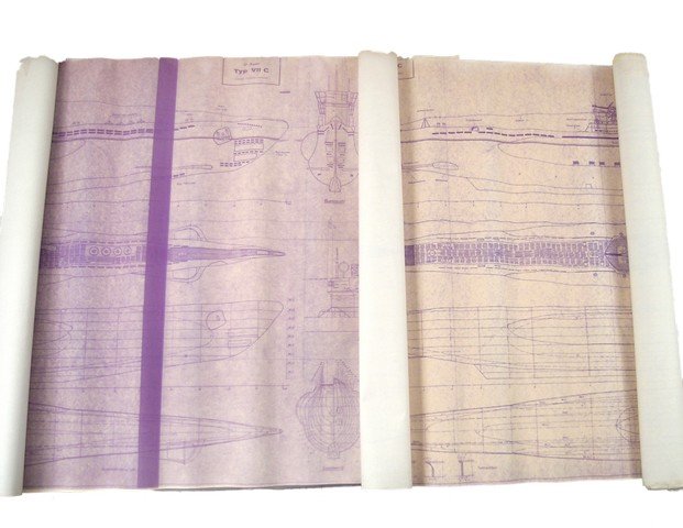 U571 - U Boat Blueprints: Created by the award winning team of Grant McCune are a set of production blueprints of the U-Boat in U571 (2000). These are production renderings and are of numerous drawings from all perspectives of