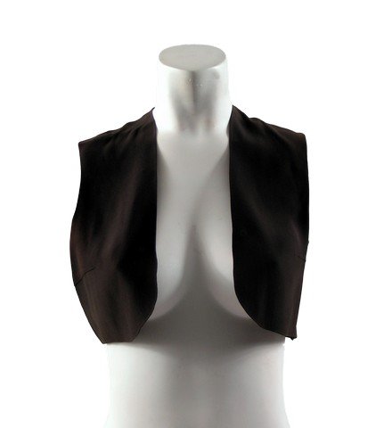 Marked Woman (1937) Bette Davis Hero Vest: Direct from the feature film Marked Woman (1937) is Mary's (Bette Davis) screen used hero black vest. There is a Warner Brothers costume tag included on the costume.