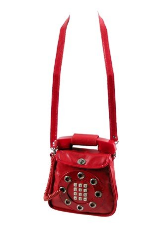 Lady Gaga's Personal Phone Purse: Direct from the personal collection of Lady Gaga is her personally owned and worn very unique vintage red leather telephone purse. The purse has a one of a kind touchtone telephone keypad on the front