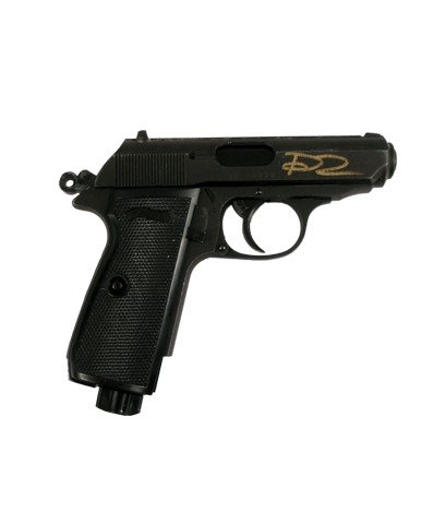 Casino Royale James Bond (Daniel Craig) Signed PPK: Acquired from the feature film, Casino Royale (2006) is James Bond's (Daniel Craig) autographed production used metal Walther PPK pellet gun. This measures approximately 6 1/2" x 6".