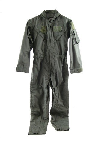 Independence Day Flight Suit Movie Costumes: A dark olive colored green flight suit, which may have been used in the production of INDEPENDENCE DAY (1996). This may have been one of the flight jackets worn and used in production, and may have be