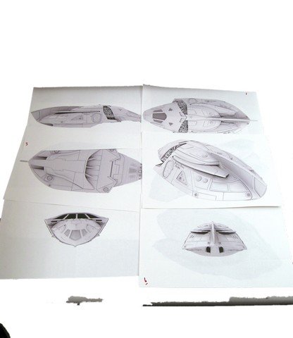 Serenity Mini Pod Designs: Direct from the amazingly talented Grant McCune Studios collection are Mini Pod production designs from Serenity (2005). These measure approximately 17" x 11".