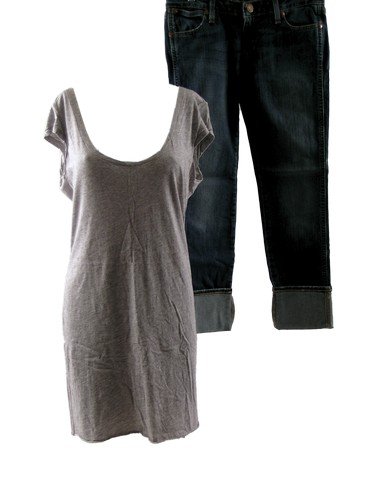 John Hancock Mary (Charlize Theron) Movie Costumes: John Hancock (2008) - Mary (Charlize Theron) screen worn, hero, grey sleeveless with deep neck tunic t-shirt, and blue denim 'Wrangler' jeans. (size 28) Includes wardrobe tag.