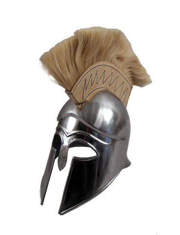 300 Spartan Mohawk Helmet Movie Props: From the worldwide hit feature 300 released in 2006 comes this production used and acquired thin metal Spartan Mohawk helmet. This measures approximately 19" x 16" in diameter.
