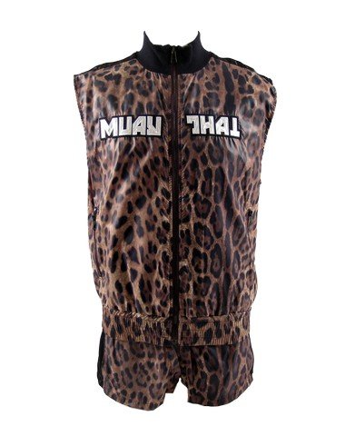Brüno (Sacha Baron Cohen) Dolce And Gabbana Movie: From the set of the hit worldwide comedy Brüno (2009) is Brüno's (Sacha Baron Cohen) hero screen used cheetah print with Muay Thai on the front and Dolce & Gabanna on the back 'Dolce & Gabanna' slee