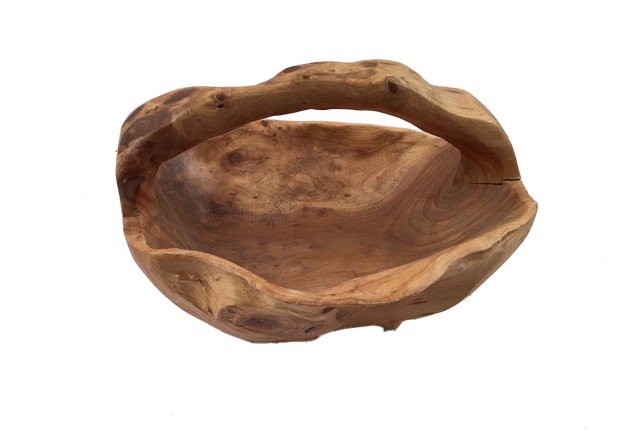 The Hobbit: The Desolation of Smaug Carved Wood Basket: From the enchantment of the worldwide hit franchise The Hobbit: The Desolation of Smaug (2013) is this very detailed carved wood basket acquired from the production team. This was used in the making o