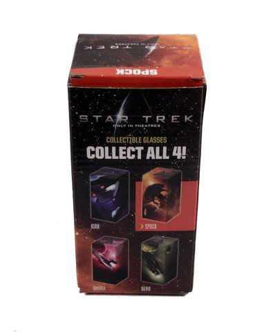 Star Trek Spock Commemorative Cup Movie Collectible: From CBS and Paramount Pictures is a Star Trek Spock Commemorative glass cup in original box. This is produced by Equity Marketing and measures approximately 6 1/2" x 3".