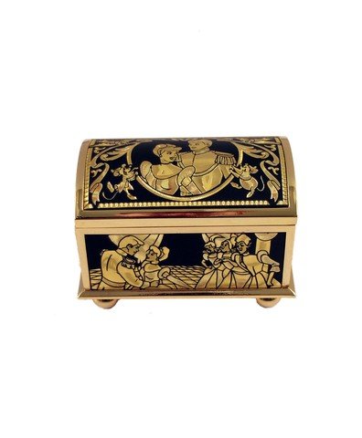 Sleeping Beauty Gold Trinket Box Movie Collectible: Based on the feature film Sleeping Beauty is this collectible gold metal trinket box made by Arribas Brothers. Limited Edition 29 of 750. Measures approximately 3" x 2".