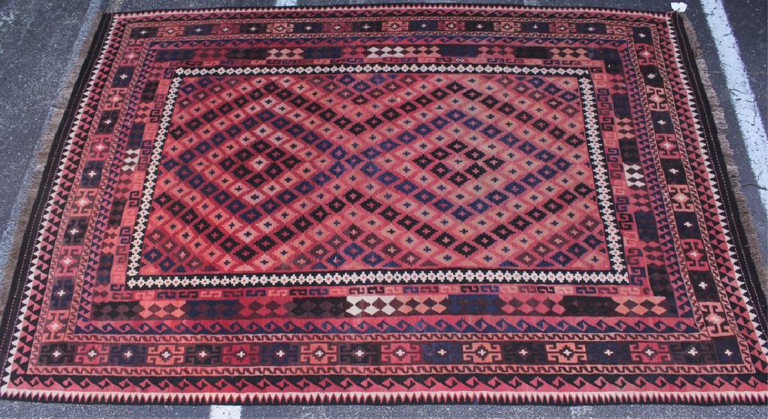 AFGHAN MIAMANA KILIM RUG: AFGHAN MIAMANA KILIM RUG Afgan Miamana Kilim rug with traditional pattern. Size: 111 x 71"