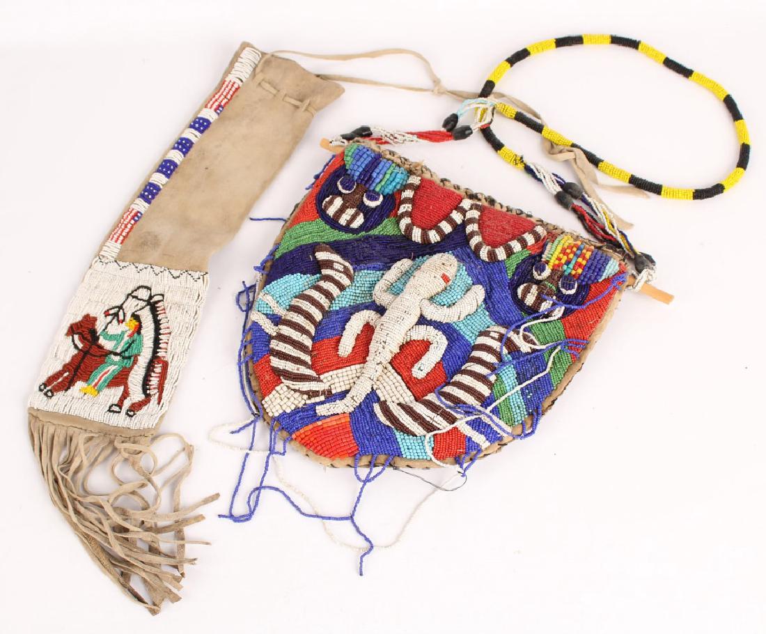 2 AFRICAN BEADWORK HAND BAG AND POUCH (1 of 5)