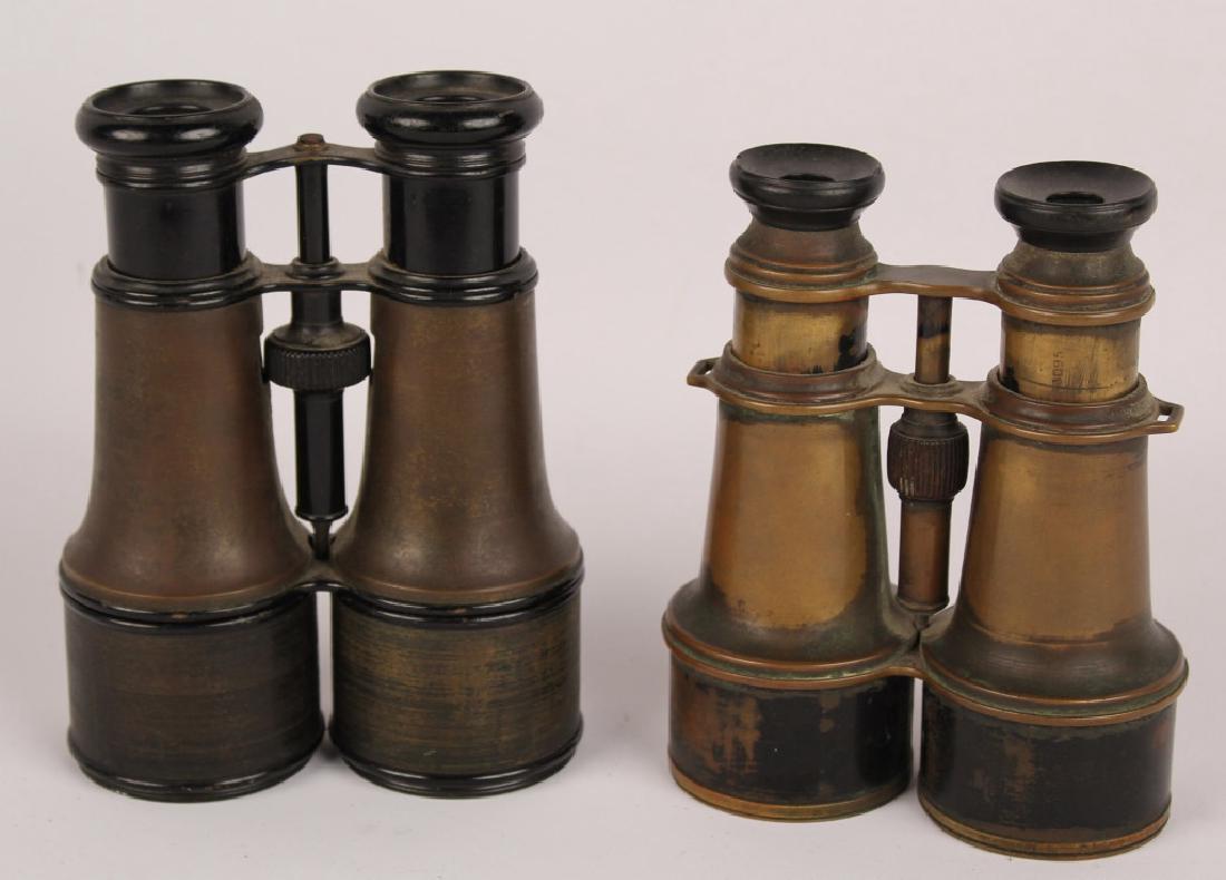 2 PAIRS OF BRASS BINOCULARS L. PETIT FABT FRENCH (1 of 4)
