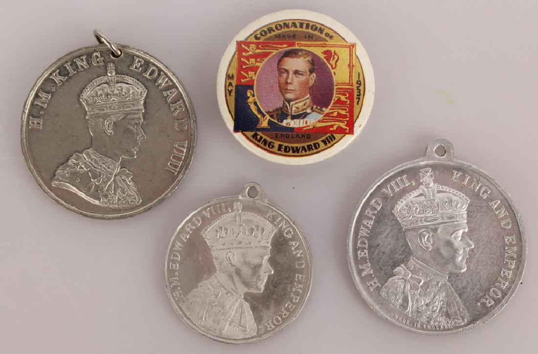 4 EDWARD VIII 1937 BRITISH CORONATION MEDALS & PIN (1 of 4)