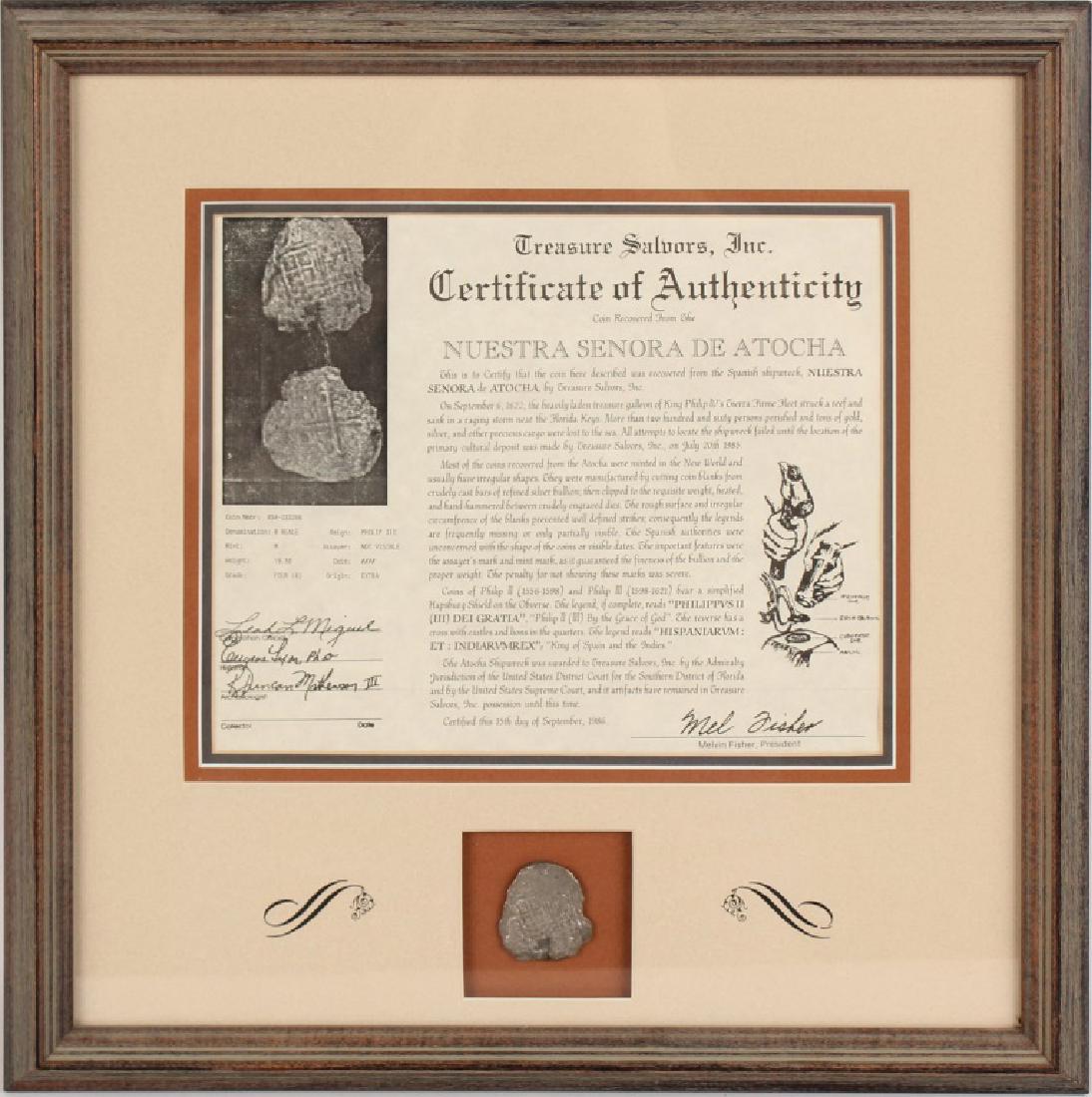 ATOCHA SHIPWRECK FRAMED 8 REALES SILVER COIN (1 of 4)