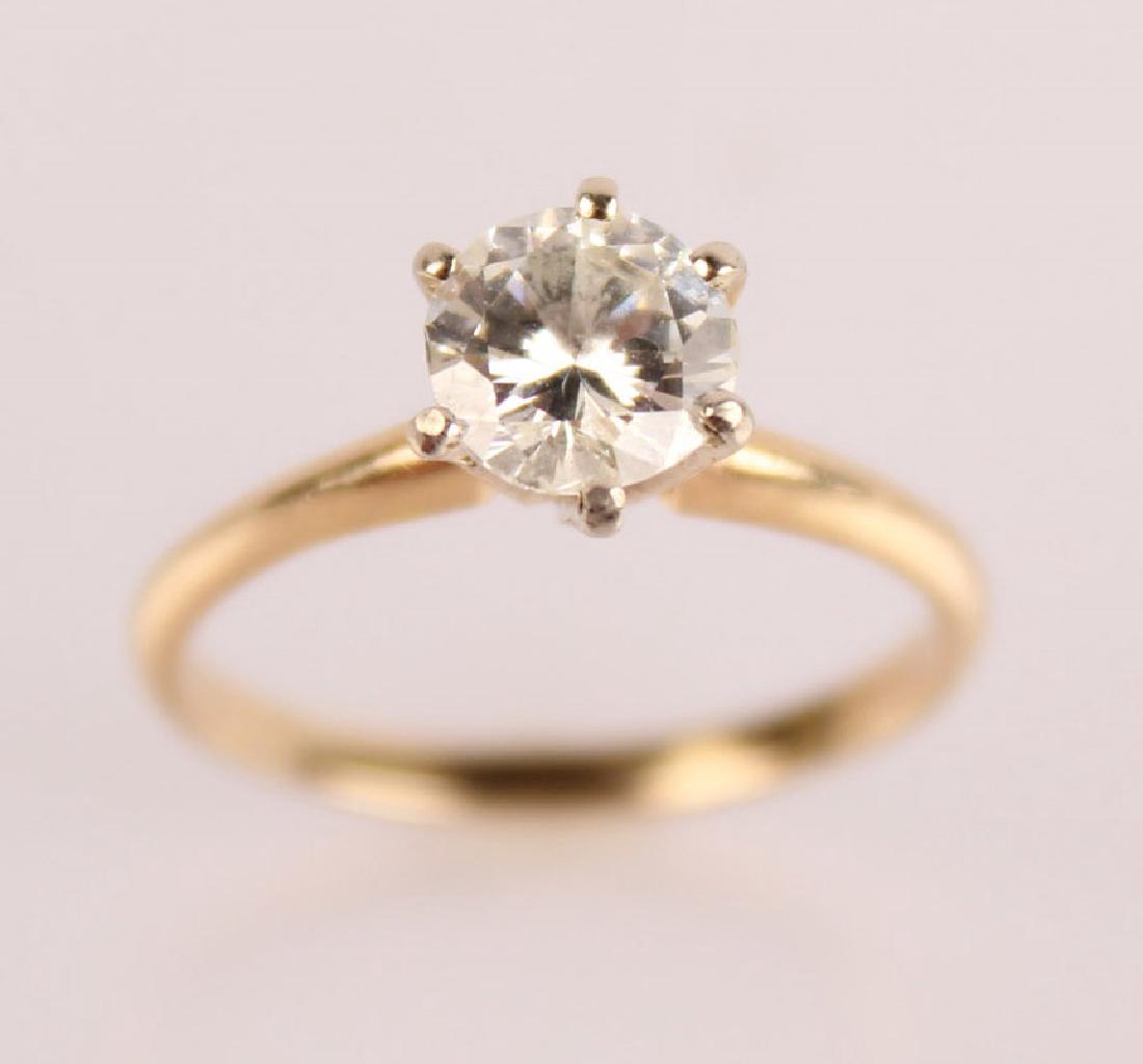 LADIES 14K YELLOW GOLD .975 CT DIAMOND SOLITAIRE (1 of 2)