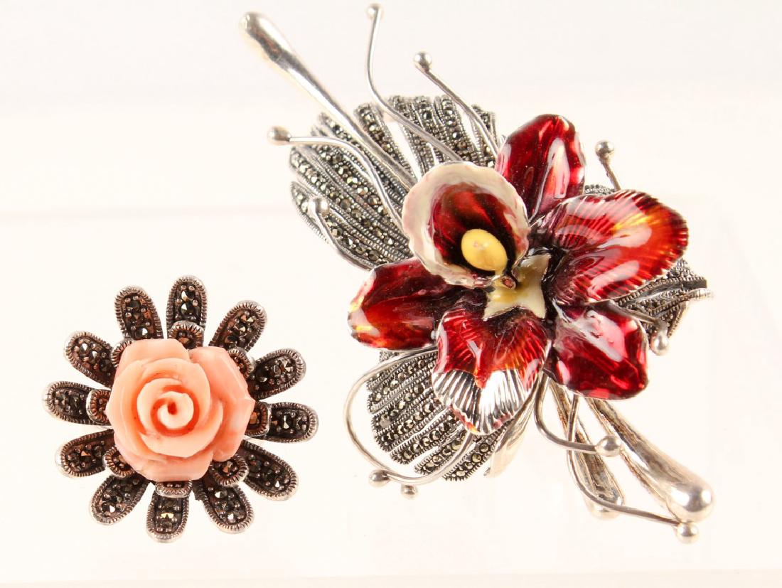 2 STERLING SILVER FLORAL FASHION RINGS THAILAND (1 of 7)