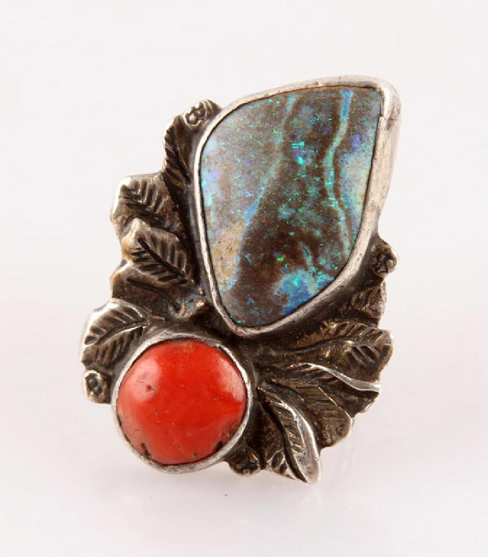 NATIVE AMERICAN SHATKA BEAR STEP STERLING RING (1 of 4)