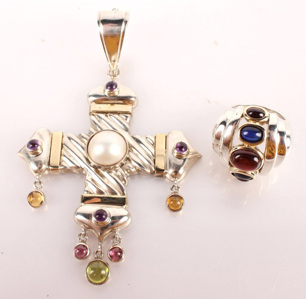 RIGOBERTO STERLING SILVER CROSS PENDANT & RING (1 of 6)