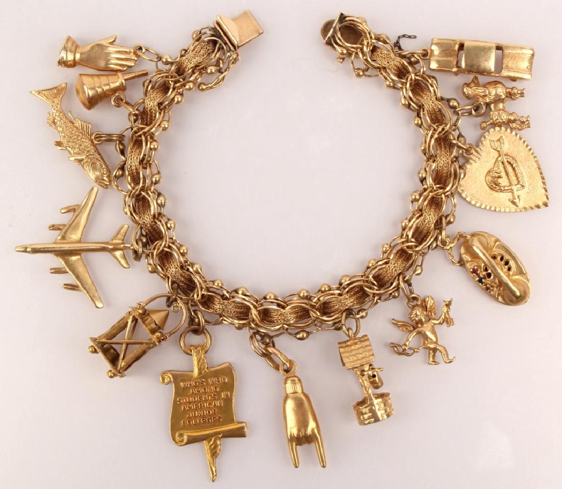 14K YELLOW GOLD WORLD TRAVELER CHARM BRACELET (1 of 6)