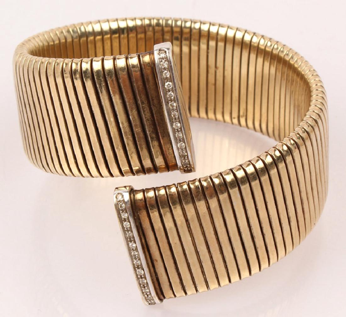 18K YELLOW GOLD & STERLING SILVER DIAMOND BRACELET (1 of 4)