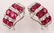 18K WHITE GOLD RUBY AND DIAMOND EARRINGS