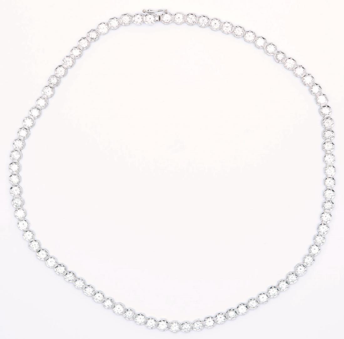 LADIES PLATINUM DIAMOND ETERNITY NECKLACE 16.4CTW (1 of 4)