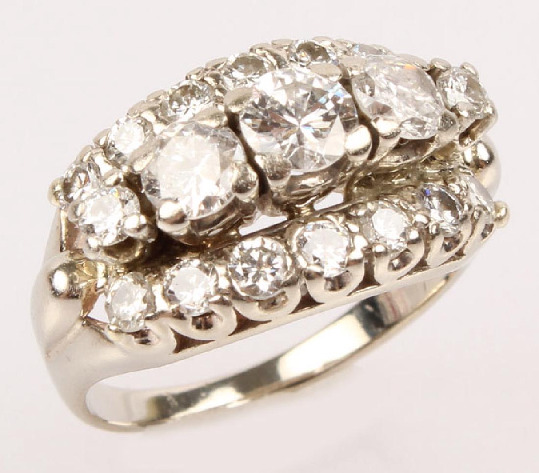 LADIES 14K WHITE GOLD HALF ETERNITY DIAMOND BAND (1 of 4)