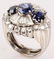 ANTIQUE PLATINUM DIAMOND SAPPHIRE RING - 2